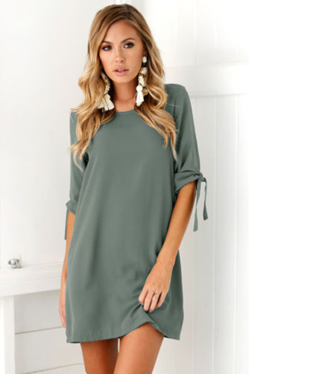 Solid colour Chiffon Dress
