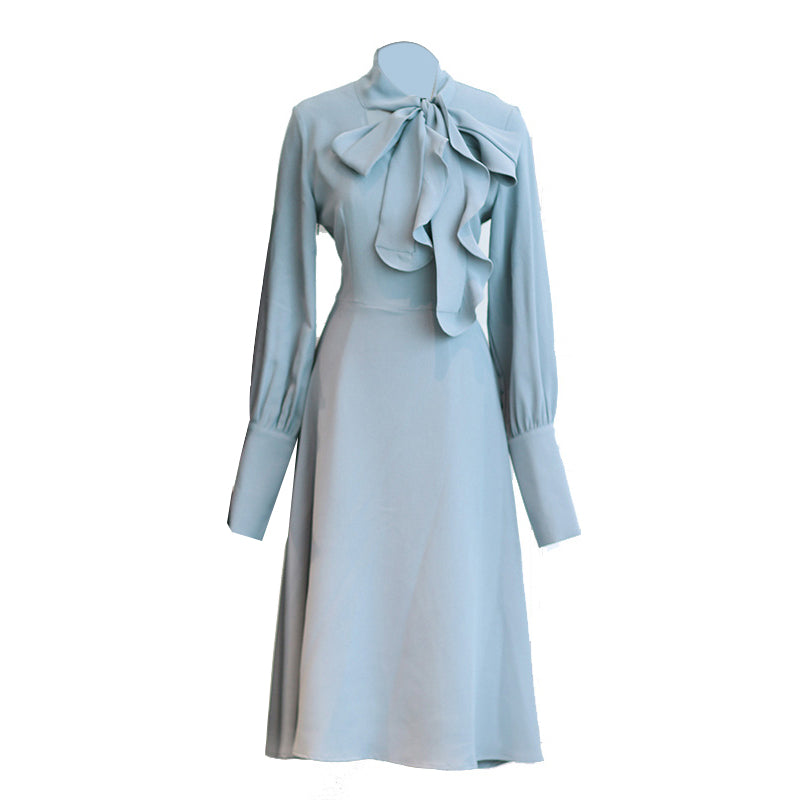 French Chic Retro Chiffon Midi Dress