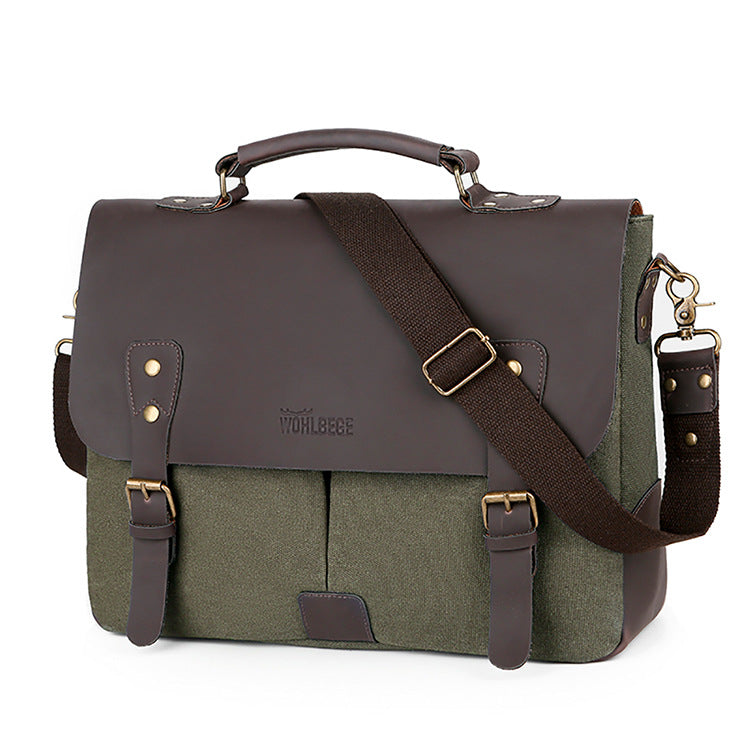 Retro Computer Briefcase Shoulder Bag with Lid