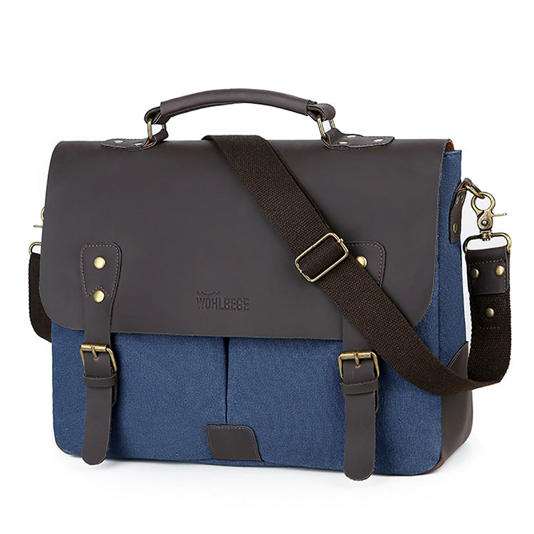 Retro Computer Briefcase Shoulder Bag with Lid