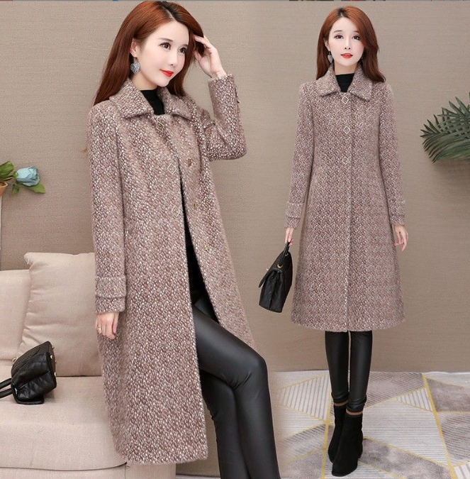 Mid-Length Padded Imitation Mink Fleece Coat