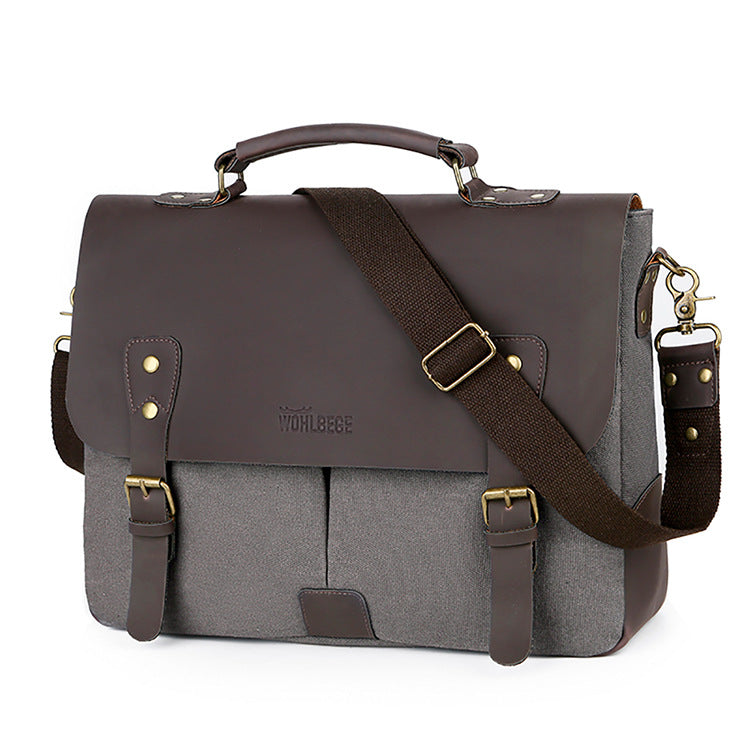 Retro Computer Briefcase Shoulder Bag with Lid