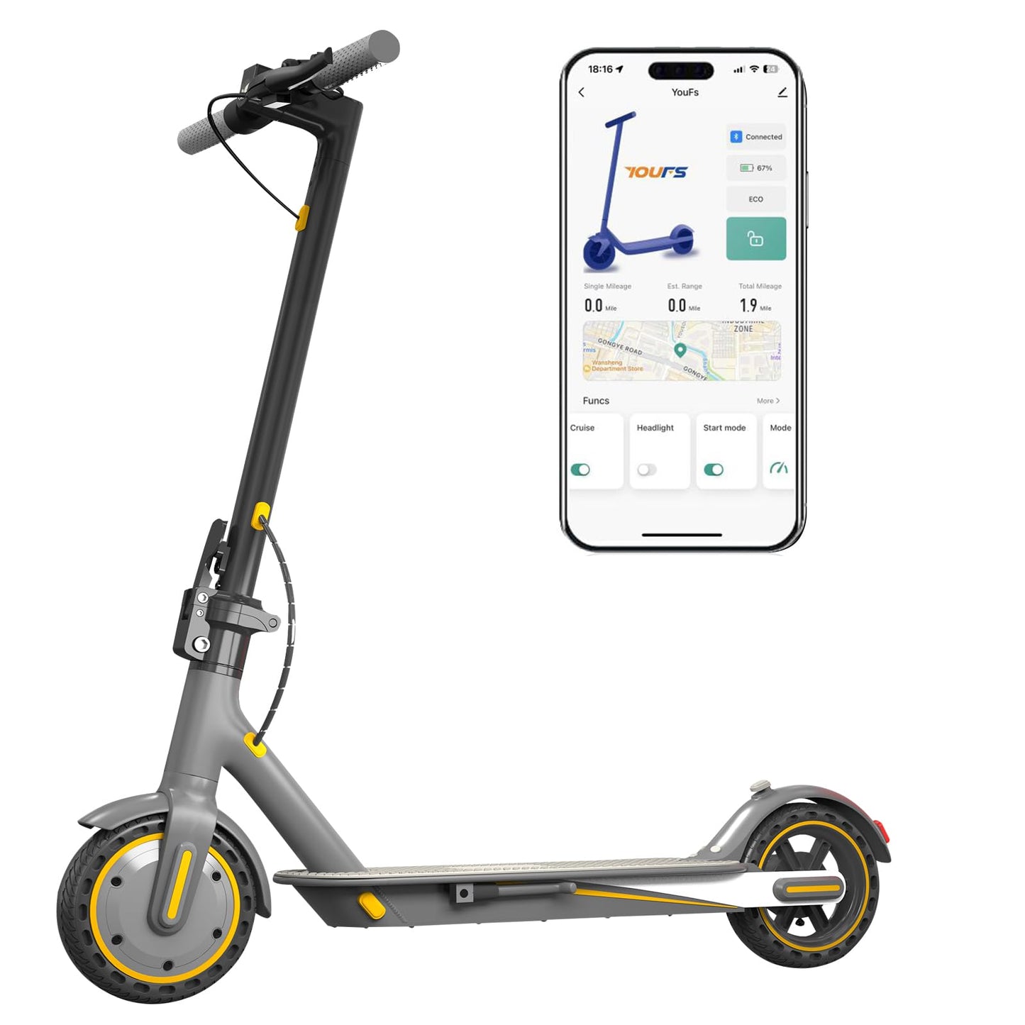 Electric Scooter 350W (Yellow)
