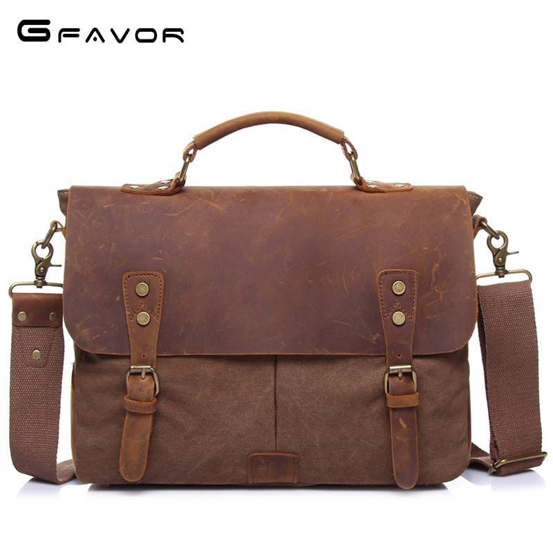 Retro Computer Briefcase Shoulder Bag with Lid