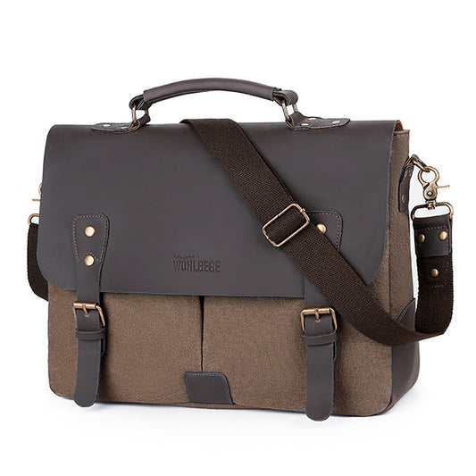 Retro Computer Briefcase Shoulder Bag with Lid