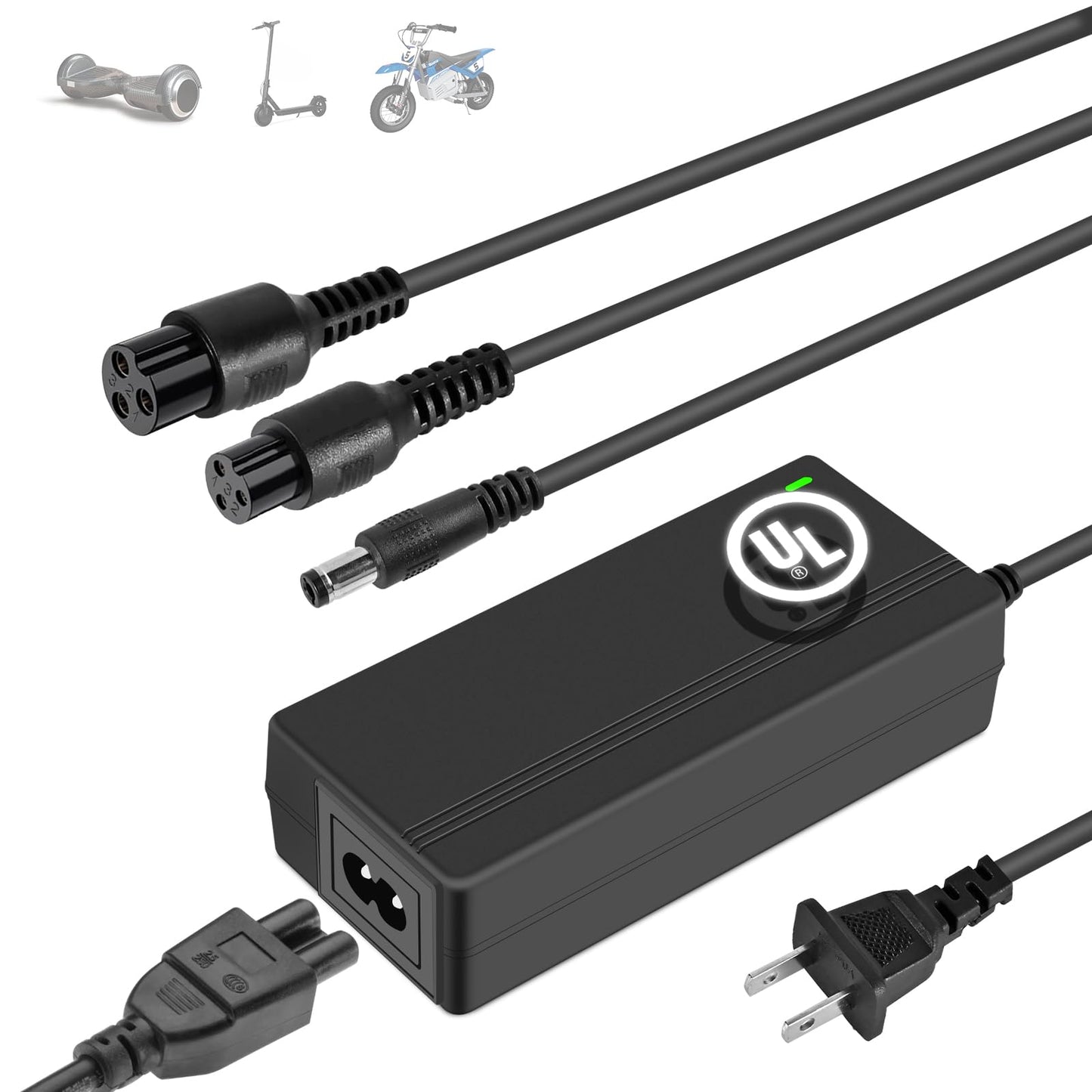 Electric Scooter Charger for 24V/25.2V/25.6V/25.9V Battery Charger UL Certified