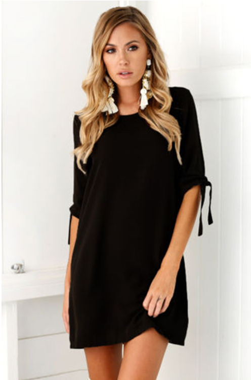 Solid colour Chiffon Dress
